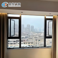 Fenêtres à battant en aluminium à impact d'ouragan Fenêtres à battant à persiennes pour chambre à coucher intérieure Fenêtres en aluminium à impact d'ouragan