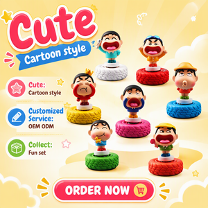 Figurine personnalisée en résine sur le thème des animaux, boîte mystère, expression amusante, mini-anime, base rotative à 360°, décoration d'intérieur - Product Image 2