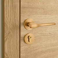 Ensemble de serrures mécaniques silencieuses pour porte intérieure en bois, style simple et rétro, poignée de porte en bois pour chambre à coucher et salle de bain
