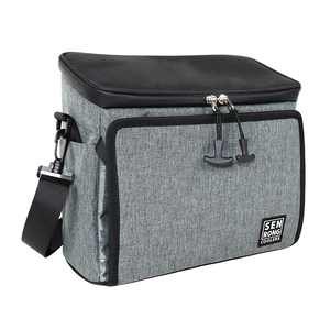 SENDA Foldable Insulated Cooler Bag 15L Camouflage Pattern Waterproof with Can Holder Gray Textile Zipper Closure for Lunch - Product Image 3