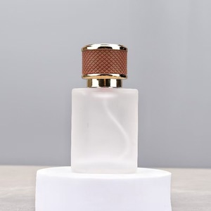 Elegant Minimalist Frosted Glass <b>Spray</b> Bottle 30ml 50ml 100ml Pastel <b>Pink</b> Tone Grain Leather Cap Leak Proof Refillable - Product Image 4