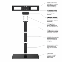 Carrito de TV Móvil Eléctrico, Soporte Rodante Resistente con Ruedas y Control Remoto para TV de 32-65 Pulgadas, para Conferencias y Oficina