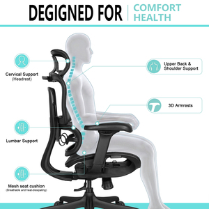 Chaise de bureau en maille premium avec support lombaire ergonomique - Product Image 2