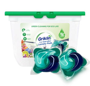 Capsules de <span class=keywords><strong>lessive</strong></span> biodégradables écologiques, film PVA soluble dans l'eau, gel désodorisant, parfum fleur de cerisier, 2 en 1 - Product Image 1