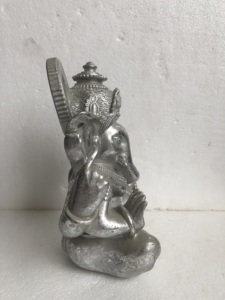 25ซม.H Polyresin เรซิ่นรูปปั้นพระพิฆเนศชัยพระพิฆเนศเงิน - Product Image 5