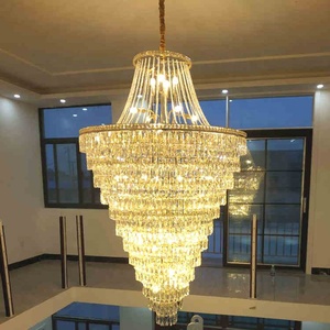 Grande design europeo vintage dulpex cristallo d'oro lampadari da soggiorno moderno <span class=keywords><strong>hotel</strong></span> a led grande lampadario appeso - Product Image 5