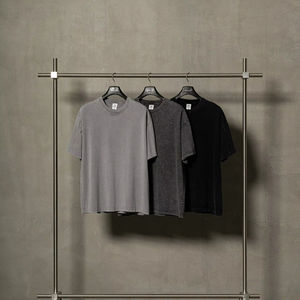 Camiseta de Alta Calidad para Hombre, Color Sólido, 100% Algodón, Casual, Manga Corta, Suave, Transpirable, Antiarrugas, Corte Regular, Básica, para Verano - Product Image 1