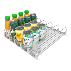Organisateur de canettes de soda à ressort à défilement lent pour <span class=keywords><strong>réfrigérateur</strong></span> de cuisine, rangement et présentation de bouteilles de boissons - Product Image 1