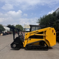 Chargeuse compacte haute performance fabriquée en Chine, moteur diesel 100 CV, capacité de charge 1200 kg, avec broyeur de broussailles, grappes et tondeuse