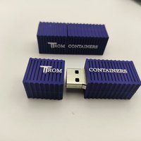 Flash Drive USB 3D Berkualitas Tinggi untuk Kontainer |   Flash Drive USB Kustom untuk Kapal Uap untuk Hadiah dan Merek