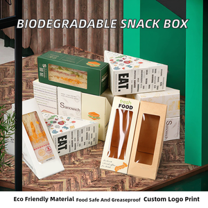 Caja Triangular Biodegradable Desechable para Alimentos, Favorita de los Clientes, con Logotipo Impreso en Serigrafía - Product Image 2