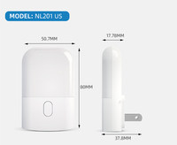 Lampu Malam LED Senya-Pro Custom Dimmable dengan Sensor Senja hingga Fajar, Modern, ABS, Colokan Listrik, Cahaya Putih Hangat untuk Kamar Tidur, Rumah, dan Anak-Anak