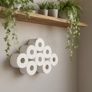 Porte-rouleaux de <span class=keywords><strong>papier</strong></span> Cloud pour 4 à 13 rouleaux, décoration en bois mignonne et peu encombrante pour salle de bain, cuisine, bar - Product Image 5