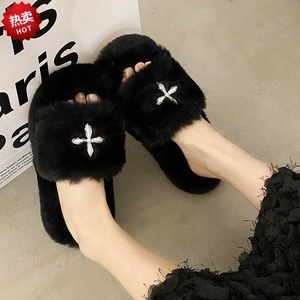 Popolare pantofole <span class=keywords><strong>pelose</strong></span> per le donne autunno e inverno nuovo stile, indossando pantofole di cotone antiscivolo per uso esterno - Product Image 2