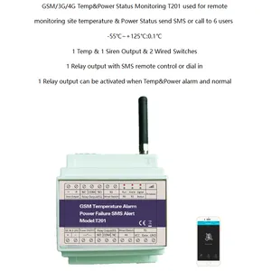 T201 GSM sıcaklık güç durumu izleme elektrik kesintisi SMS Alarm