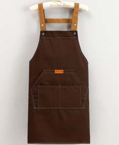 Baking Cooking <b>Waitress</b> Black <b>Apron</b> Custom Logo Multi Pocket Cafe BBQ <b>Aprons</b> Waterproof Adjustable Kitchen <b>Apron</b> - Product Image 2