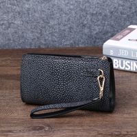 Tas Clutch Imitasi Kulit Ikan Pari Halus Baru Unisex Dompet Multifungsi Dompet Ponsel Grosir