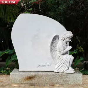 Outdoor Cemetery Angel Headstones Wholesale Marble Tombstone