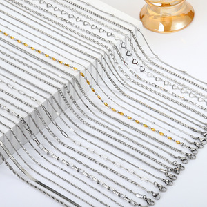 YWXS Ingrosso 10 pz/set Catena 1.5mm 2mm 45cm in Acciaio Inossidabile Oro 18k Argento, Catena a O, Catena con Perline, Accessorio per Collana Fai da Te, Gioielli - Product Image 4