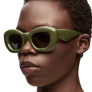 Сификатор на заказ Модные Винтажные Новые солнцезащитные очки Y2k Uv400 оттенки солнцезащитные очки Толстая оправа надувные солнцезащитные очки