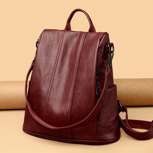 Bags Women 2025 Fashion Genuine Leather Backpack Casual Large Capacity College Wind Travel Student Bag Mummy Bag <strong>Handbag</strong> - Product Image 3