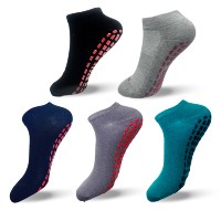 Chaussettes de sport et yoga pour femme, respirantes, absorbant la transpiration, fines, tricotées, avec compression de la voûte plantaire et semelle antidérapante, confortables pour l'été