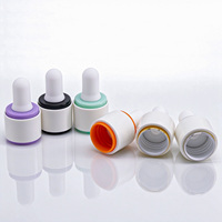 Nouveau type de bouchon compte-gouttes en plastique de 18 mm, couleur personnalisée, avec pipette en verre et tête de bulbe blanche pour flacon compte-gouttes cosmétique
