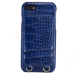 Portefeuille de luxe avec porte-cartes, bandoulière, en cuir véritable effet croco, étui de téléphone, coque arrière pour cartes de crédit pour iPhone/<span class=keywords><strong>Samsung</strong></span> - Product Image 6
