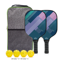 Panneau en nid d'abeille PP Texture givrée en fibre de verre Palettes de pickleball USAPA Deux raquettes avec quatre balles