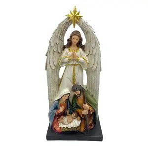 Résine Ange Nativité de Noël collection Catholique objets religieux statue Sainte famille figurine