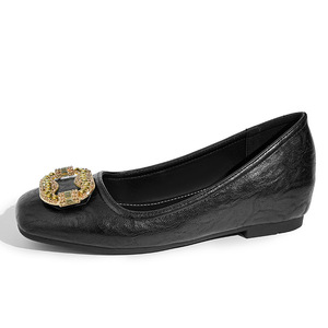 Chaussures plates pour femmes de haute qualité avec décoration en strass Chaussures de grand-mère confortables - Product Image 4