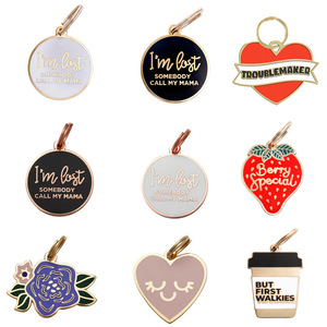 All'ingrosso etichette personalizzate in acciaio inossidabile per animali domestici con <span class=keywords><strong>nome</strong></span> inciso personalizzato divertente Logo gioiello ciondolo Charm per cani - Product Image 2