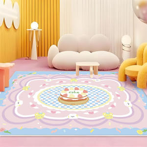 Cute Cartoon Faux Cashmere Rug Rectangle Non Slip For Kids Room Living Room Bedroom Modern Design <b>Soft</b> Thick <b>Floor</b> <b>Mat</b> - Product Image 1
