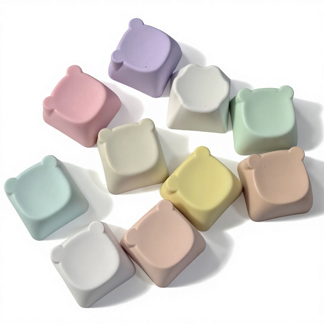 Foreign Trade China Rainbow Bear Head 1U Key Cap PBT Material Cross Mechanical Keyboard Numeric Keypad Printing None Available