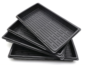 Plateau de culture de légumes Microgreens Plateau de rangement pour pots de semis de plantes florales Plateau plat en plastique <span class=keywords><strong>noir</strong></span> pour pépinière - Product Image 1