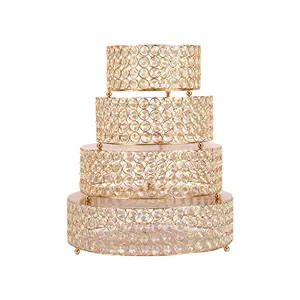 crystal Cake Stand Set Gold Luxury metal gold Cake Stands Wedding Supplies