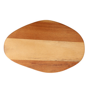 Tabla de queso ovalada de madera maciza de acacia, bandeja de corte de 2 cm de grosor para fiestas, plato para carne. - Product Image 1