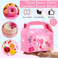 Sacs cadeaux bleus et roses pour anniversaire, sacs à bonbons roses pour filles, boîtes cadeaux avec poignée pour fête d'anniversaire de fille, baby shower pour enfants