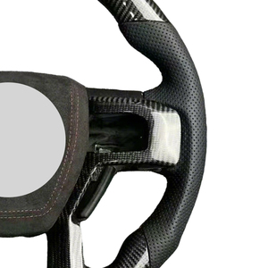 Volante Personalizado de Fibra de Carbono y Cuero para Mejorar el Interior del Automóvil, Compatible con <span class=keywords><strong>Ford</strong></span> F150 XLT Raptor <span class=keywords><strong>Shelby</strong></span> R 2019-2025 - Product Image 5