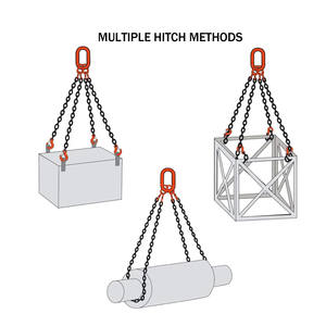 Tali rantai pengangkat baja Aloi G80 kustom 4 kait pegangan keselamatan tugas berat untuk fungsi rantai konveyor pengangkat kerekan mesin - Product Image 3