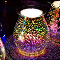 Lampe d'aromathérapie électrique en verre 3D, chauffe-cire, bougie aromatique, diffuseur d'aromathérapie, brûleur d'huiles essentielles