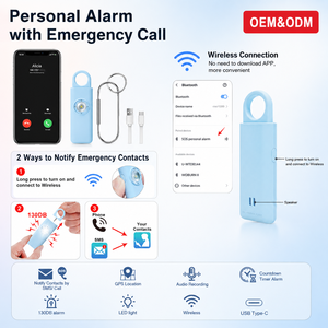 Alarme personnelle rechargeable pour femmes, alarme de <span class=keywords><strong>panique</strong></span> d'urgence SOS, sécurité, autodéfense, avec GPS, appel d'urgence et localisation par SMS - Product Image 3