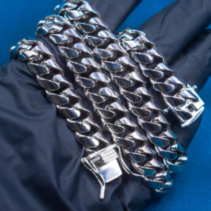 Fine Jewelry Miami Cuban Link Chain 14K/18K Gold Silver Plated 925 Sterling Silver Men collana bracciale con catene in <span class=keywords><strong>rame</strong></span> - Product Image 4