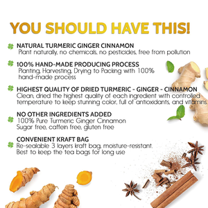 ライフワースOEMナチュラルサポート消化器関節ブースト免疫ジンジャーレモングラスターメリックティーデトックス - Product Image 5