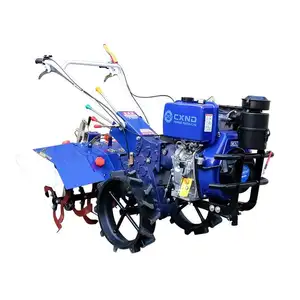 Peralatan pertanian Mini multifungsi, traktor tangan taman kecil penyuling tanah longgar