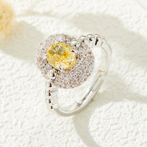 Stylish Oval Micro Pave Zircon <b>Adjustable</b> <b>Ring</b> For Party Fashion Jewelry - Product Image 4