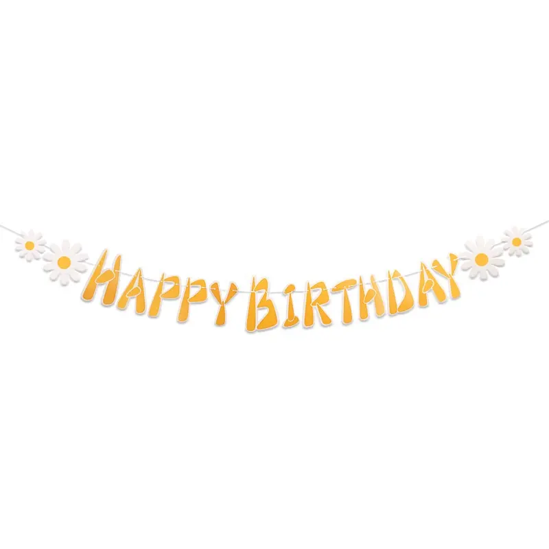 Populaire Op Ins Daisy Happy Birthday Flag Kinderen Verjaardagsfeestje Decoratie Foto Rekwisieten Scène Lay-Out Banner