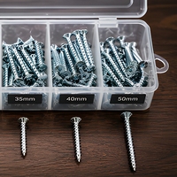 Wood Screws Assortment Kit 152pcs Silver Zinc Plated C1022 Steel Flat Head Phillips Drive 6 Sizes in Storage Box General Purpose