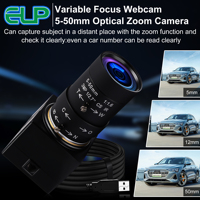 Webcam USB ELP 8MP avec zoom 10X, capteur CMOS IMX179, objectif CS 5-50mm, sans pilote
