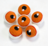 Horror-Gothic Halloween Filz-Augäpfel Wollbälle Nadelfilz Augenform Pompons Großpackung Halloween-Party
